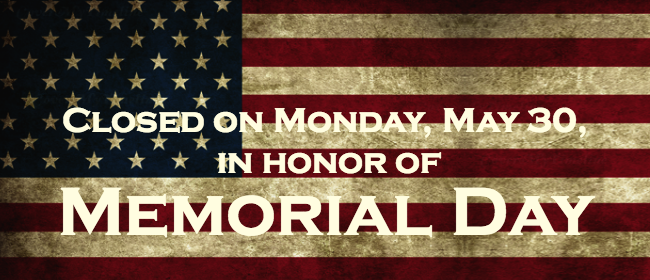 memorial day closed signs